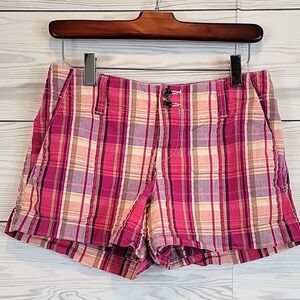 Sonoma plaid chino shorts - pink & cream Women's Size 4
